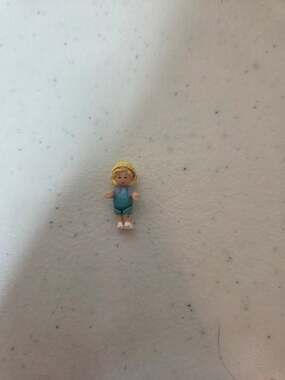 1994 Polly Pocket Vintage Home on the Go Blue Overalls Blonde Hair Figure Only